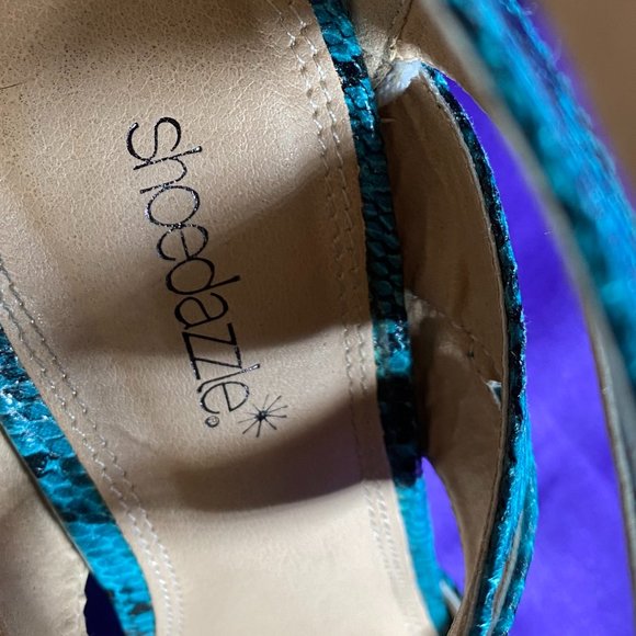 ๐Shoe Dazzle Chatelle Snake Print Stiletto Sandal - Picture 13 of 14